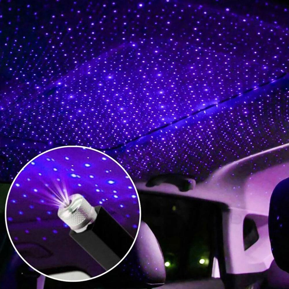 USB Car Roof Star LED Decoration  Lights 2 pcs Blue & Red